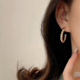 thumbnail image 5 of Pendientes de masa frita en forma de C chapados en oro Pendientes de moda personalizados para mujer Pendientes de 40 cm, 5 of 5