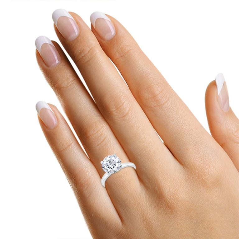 2 Carat Moissanite Solitaire Engagement Ring for Women, Wedding