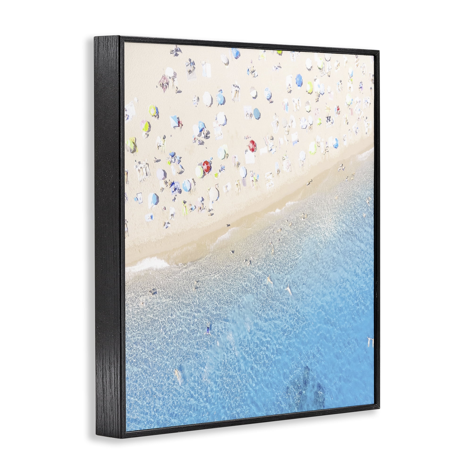 Stupell Industries Happy Beach in Summer Black Framed Giclee Art, design by Leah Straatsma