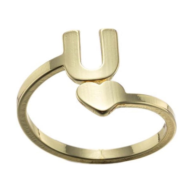 Bagues à Ouverture de Lettres Anglaises en Acier Inoxydable pour Filles Amour Bijoux Rétro