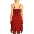 thumbnail image 2 of Sakkas Stonewashed Rayon Adjustable Spaghetti Straps Mid Length Dress - Red - 1X/2X, 2 of 6