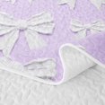 thumbnail image 5 of Erosebridal Cute Purple Ribbon Quilt Full for Boys Girls, Oil Printing Bow Full Bedspread Sets, 3 Pieces, 5 of 7
