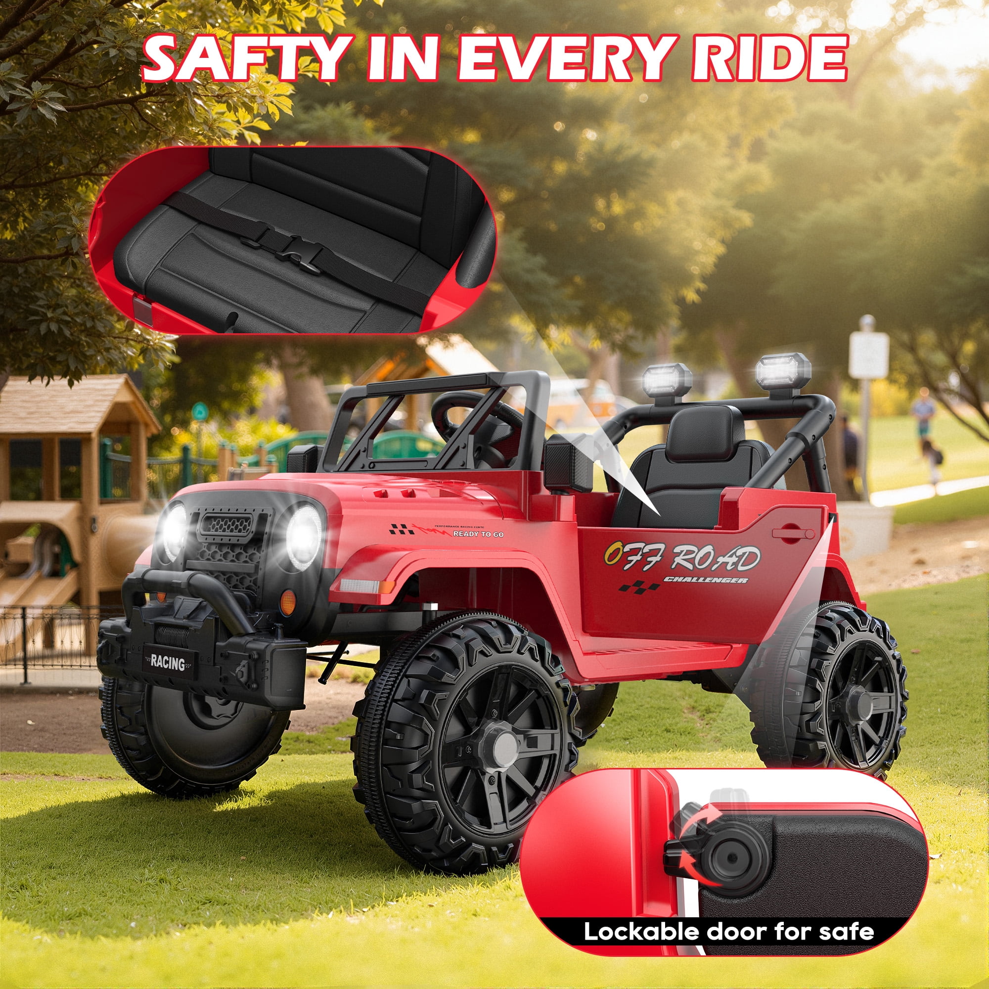 East doll 12V Ride on Toys for Toddlers, Electric Car for Kids, Kids Car with Remote Control, Bluetooth, Music, 3 Speeds for Kids Gifts, Red