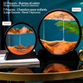 thumbnail image 2 of Pintura de arena que fluye (naranja, 7 pulgadas) – Imagen de arena dinámica, marco de reloj de arena 3D de vidrio redondo, imagen de arte de arena en movimiento para decoración de la oficina en el hog, 2 of 5