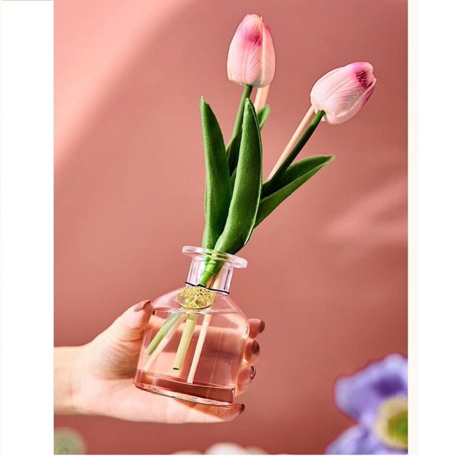 Glass Bottles Flower Diffuser Bottle With Sticks Fragrance Accessories Use For DIY Replacement Flower Diffuser Sets Ornaments For Car Center(120ml))