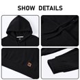 thumbnail image 6 of QPNGRP Men's Pullover Hoodies Plaid Long Sleeve Drawstring Casual Hooded Sweatshirts with Kanga Pockets Black 2XL, 6 of 6
