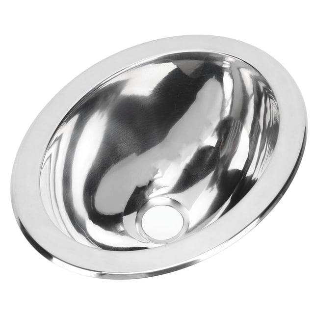 Fregadero de Barra de Acero Inoxidable, Fregadero Redondo de Acero Inoxidable 304 Pulido con Espejo, Fregadero de Cocina de un Solo Seno, Ideal para Autocaravanas, Furgonetas,