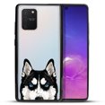 thumbnail image 2 of FINCIBO Slim TPU Bumper + Clear Hard Back Cover for Samsung Galaxy S10 Lite 6.7" 2020, Animal Black Siberian Husky Dog, 2 of 6