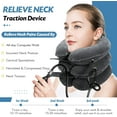 thumbnail image 2 of Dispositivo de tracción cervical para aliviar el dolor de cuello. Collarín inflable ajustable y aparato de tracción cervical. Dispositivo de descompresión cervical para uso doméstico (gris oscuro)., 2 of 7