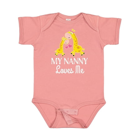 

Inktastic My Nanny Loves Me Giraffe Gift Baby Boy or Baby Girl Bodysuit