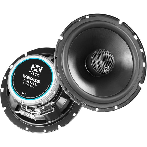 NVX VSP65 6.5" Coaxial Car Speakers 600W Peak (200W RMS) V-Series 2-Way w/ 25mm Silk Dome Tweeters