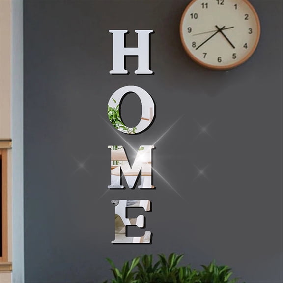 pdqouc Home Decal Motivational 3D Family Wall Decals Quotes Wall Stickers Acrylic Mirrorsurface Wall Decor for Front Door Wall Creative House Decor