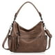 thumbnail image 1 of Bolso estilo hobo vintage de gran capacidad, bolso de hombro retro de piel sintética, bolso cruzado informal para mujer, color barro., 1 of 6