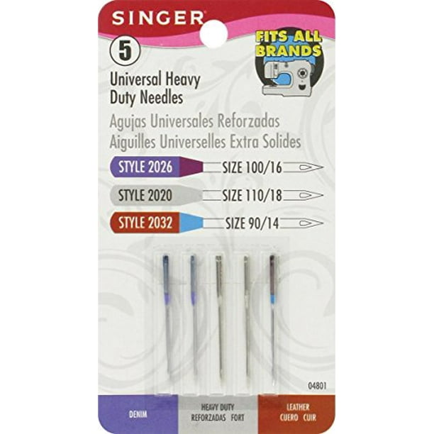 SINGER 04801 Universal Heavy Duty Sewing Machine Needles, 5Count