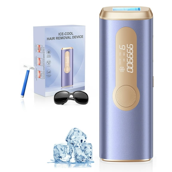 JOOYEE Laser Hair Removal, IPL Hair Removal with Ice-Cooling System for Nearly Painless & Long-Lasting Result, for Armpits Back Legs Arms Face Bikini Line, Purple
