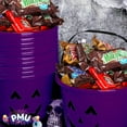 thumbnail image 6 of PMU Halloween Jack-O-Lantern Trick or Treat Pail Bucket - Two Sided Design Candy Gift Basket for Kids - Pumpkin Plastic Buckets with Handle - Perfect Halloween Décor - 9 Inch Purple Pkg/3, 6 of 8
