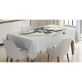 thumbnail image 1 of Ambesonne Modern Tablecloth Rectangular Table Cover, Thank You Words Leaves, 60"x90", Yellow and Black, 1 of 3