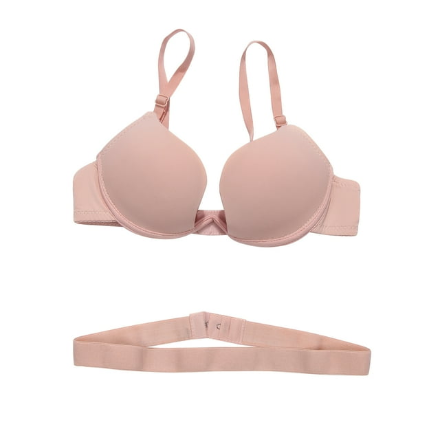 VISgogo Sujetador sin espalda sexy sin costuras para mujer, ropa interior invisible de corte bajo en V profundo, ropa interior acolchada con realce VISgogo moda