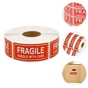 150 sheet Handle with Care Stickers, Fragile Warning Packing Shipping Labels Eye-catching Home Moving Packing Box Tape with Permanent Adhesive (Each Measures 3 x1)