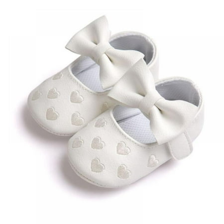 

0-18M Infant Baby Girls Soft Sole Bowknot Princess Wedding Dress Prewalker Newborn Baby Sneaker Shoes