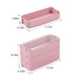 thumbnail image 3 of SATRINO Stackable Bento Box Adult Lunch Box Kit with Spoon & Fork, 3-In-1 Compartment Wheat Straw Meal Prep Containers (Pink), 3 of 8
