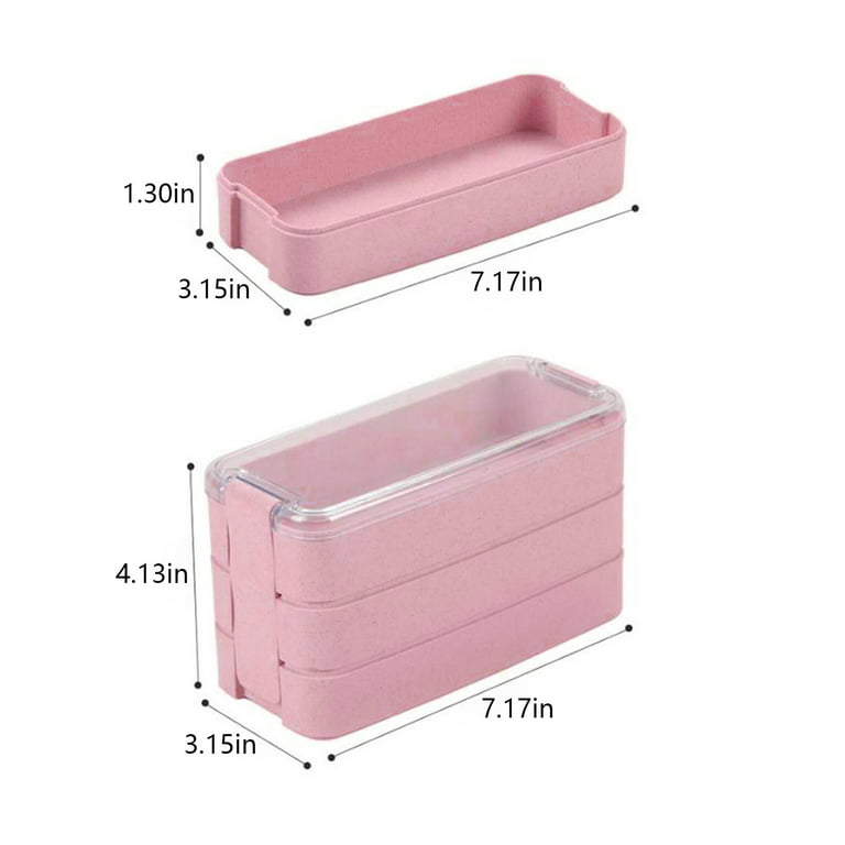 DYTTDG Holiday Gift Finder Portable 3 Layer Microwave Bento Lunch Box Spoon  Food Container Storage Box Silverware Set