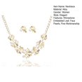 thumbnail image 7 of rygai 1 Set Bride Necklace Dazzling Rhinestone Hollow Leaf Splicing Elegant Noble High Gloss Faux Pearl Stud Earrings Kit Wedding Jewelry,Golden, 7 of 7