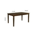 thumbnail image 5 of Rectangular Shape Wooden Dining Table with Tapered Legs, Oak Brown- Saltoro Sherpi, 5 of 5