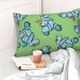 thumbnail image 4 of Gaeub Motorcycle Riding Dinosaur Print Double Sided Plush Decorative Throw Pillow Cover, Sofa Cushion Cover, Plush Cushion Cover,Excluding Pillow Core-20"x30", 4 of 6