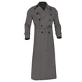 thumbnail image 3 of HAXMNOU Men's Classic Lapel Long Trench Coat Jacket Windbreaker Outwear Casual Overcoat Dark Gray XL, 3 of 5