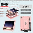 thumbnail image 4 of ELEHOLD For Apple iPad 11th(A16)/10th 10.9 Inch Case,Rugged Shockproof 3-Layer Kickstand Pencil Holder Protective Case with Shoulder Strap for Kids, School, Outdoor Travel,Rosegold, 4 of 8