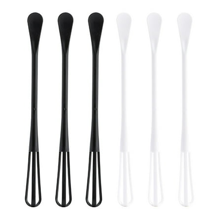 

6pcs Whisks Egg Beaters Plastic Sauce Spoons Convenient Stirring Sticks