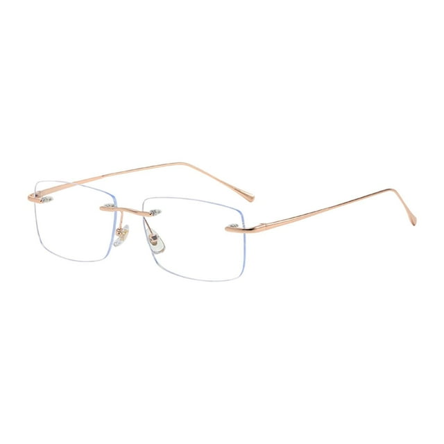 Gafas sin marco cómodas para hombres y mujeres, anti luz azul, sin montura Oro rosa