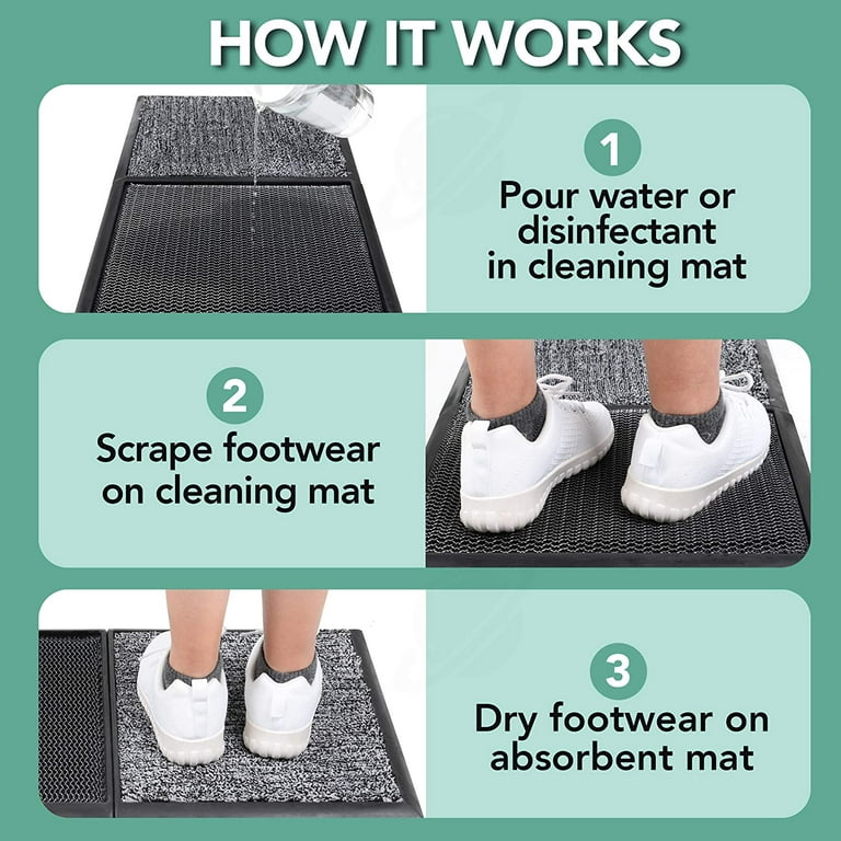 LOSTRONAUT Door Mat 2 in 1 Wet Dry Shoe Cleaning Floor Mat 