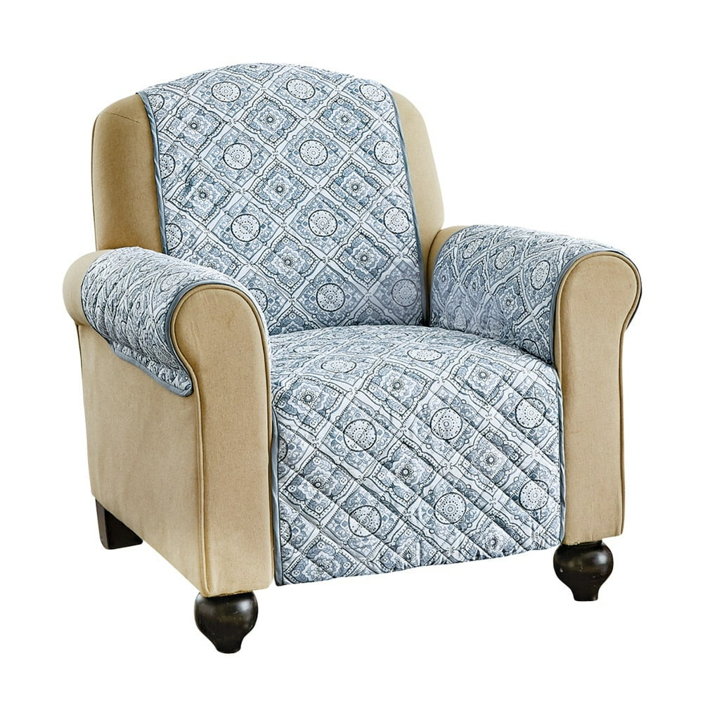 Reversible Adalyn Quilted Furniture Protector Cover, Chair, Blue