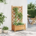 thumbnail image 3 of vidaXL Planter with Trellis Brown Solid Wood Fir, 3 of 7