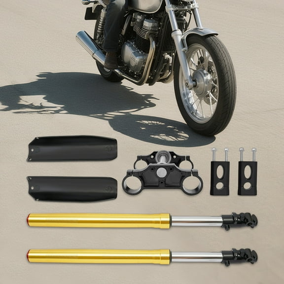 29" Pair Front Forks Shock Set Triple Tree, Clamp For Dirt Pit Bike 110cc 125cc