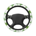 thumbnail image 4 of YFYANG Universal Elastic Green Four Leaf Clover Pattern Car Steering Wheel Cover, Non-Slip Sweat Absorbent, 4 of 8