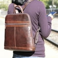 thumbnail image 3 of Jack Georges Voyager Hand-Stained Buffalo Leather Adele Slim Backpack #7537 (Brown), 3 of 8