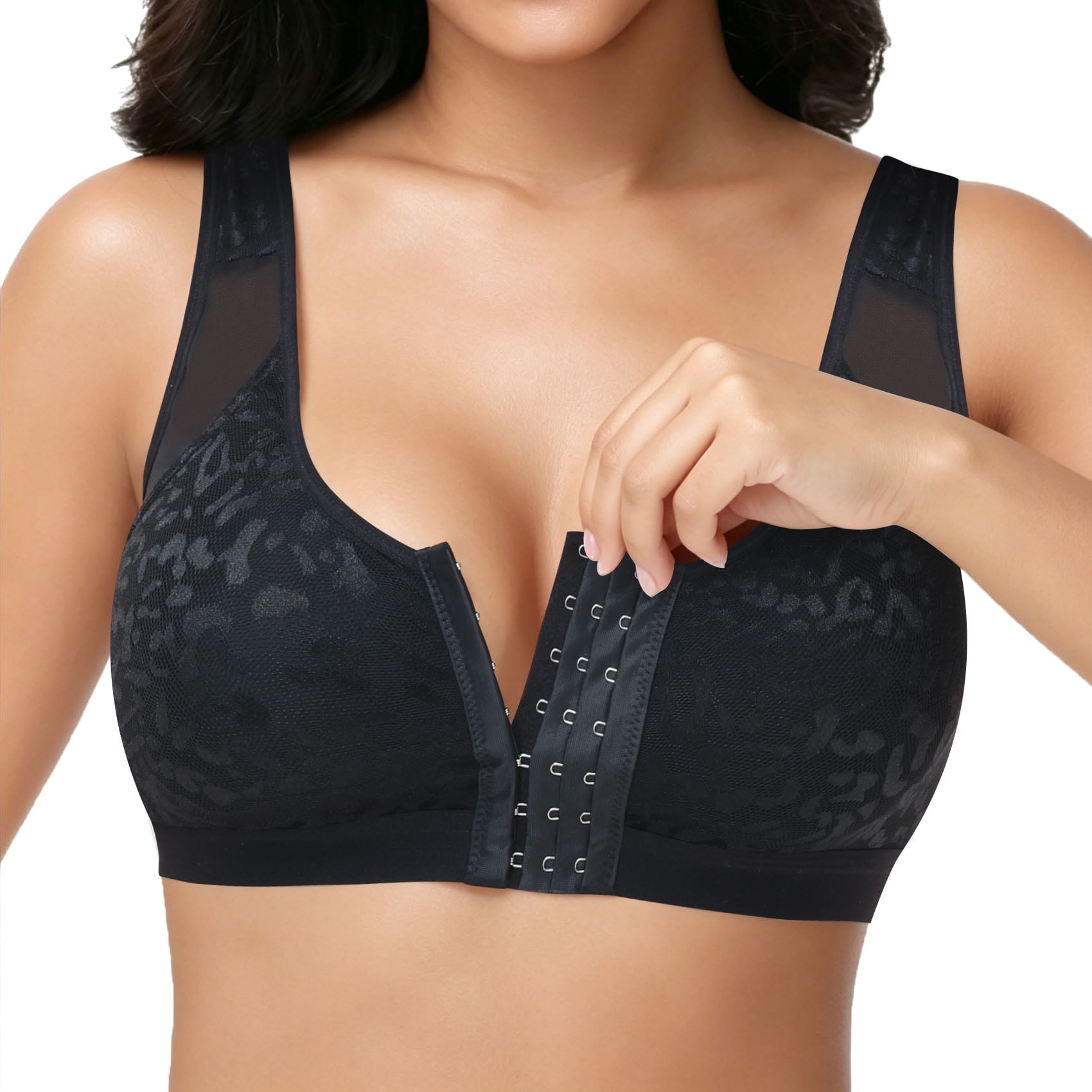Vaslanda Front Closure Compression Bra After Surgery with Detachable Breast Support Strap