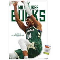 NBA Milwaukee Bucks - Giannis Antetokounmpo Feature Series 24 Wall Poster with Push Pins, 22.375" x 34"