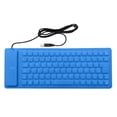 thumbnail image 2 of 85-Key Flexible Silicone Keyboard, Waterproof and Dustproof Foldable USB Wired Keyboard for PC, Laptop, and Travel Use B#007 Cyan, 2 of 9