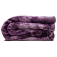 thumbnail image 2 of Chanasya Cloud Print Reversible Velvet Fleece Throw Blanket - for Couch Bed Sofa Chair Day Nap - Super Soft Cozy Snuggly Comfort Chick Plush Light Weight Sherpa Blankets - 50"x65" - Aubergine Purple, 2 of 4