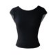 thumbnail image 3 of Camiseta De Verano Camisa ajustada para mujer Sin espalda Manga corta Crop Top Casual Slim Fit Traje diario Cgtredaw Negro M para Mujer, 3 of 8