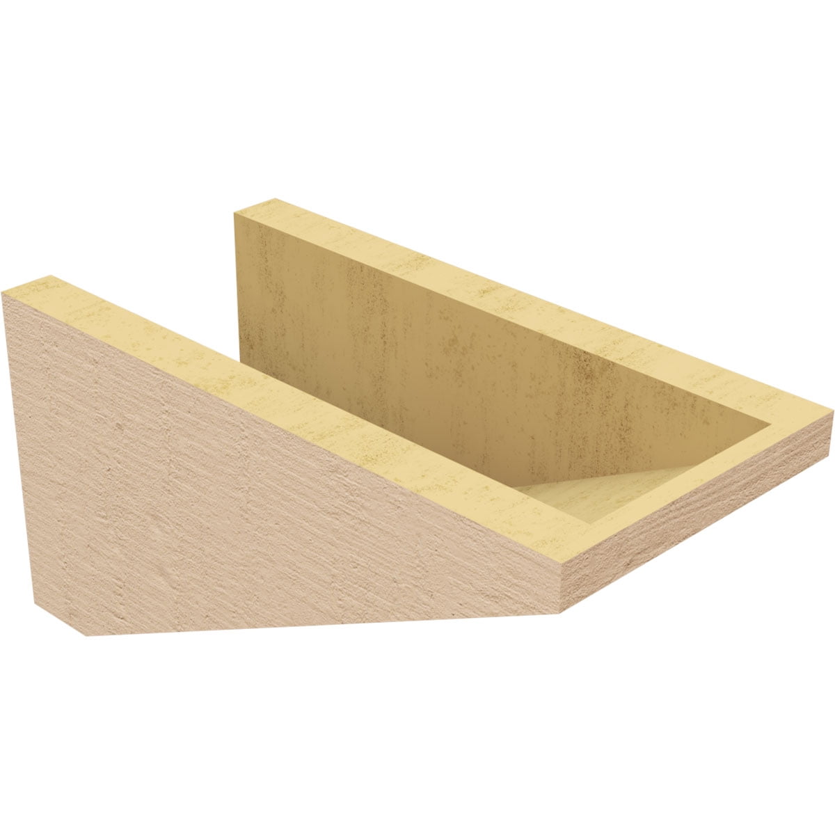 6"W x 12"D x 6"H Wide Concord Rough Cedar Woodgrain TimberThane Corbel, Primed Tan