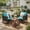Turquoise, variant on Resenkos 3 Pieces Patio Wicker Furniture Set Outdoor Furniture Garden Conversation Sets with Washable Cushion and Acacia Wood Coffee Table-Navy