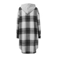 thumbnail image 7 of Nowekniz Women's Oversized Plaid Flannel Shacket, Long Lapel Button Down Shirt Jacket, Corduroy Tartan Casual Outerwear Cardigan with Pockets, Trendy 2026 Fall Winter Outwear, 7 of 7