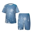 thumbnail image 1 of Balery Snowflakes1 Conjunto de Pijama Infantil de Manga Corta con Estampado – Ropa de Dormir de Algodón Suave-Small, 1 of 6