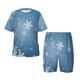 thumbnail image 1 of Balery Snowflakes1 Conjunto de Pijama Infantil de Manga Corta con Estampado – Ropa de Dormir de Algodón Suave-4X-Large, 1 of 5
