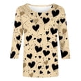 thumbnail image 4 of Viikei Womens Clothes Plus Size,Sweatshirts for Women Loose Fit,Fashionable Women's 3/4 Sleeve Valentine's Day Printed Round Neck Pullover Top Multicolor S, 4 of 5